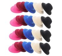ARTSEWPLY 20pcs Miniature Doll Hats DIY Decorative Small Cloth Caps for Doll Accessories Handmade Crafting Ornaments in Black Red Royal Blue and Rose