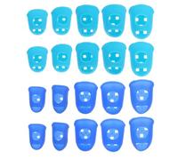 ARTSEWPLY 20pcs Silicone Guitar Finger Caps with Thumb Guards for Bass and Stringed Instruments, Multi-size Finger Tips Protectors in Sky Blue and Navy Blue, Suitable for Boys and Girls