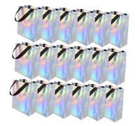 ARTSEWPLY 20pcs Unique Iridescent Wedding Favor Bags Reusable Tote Bags Handles Grocery Tote for Birthday Party Halloween Thanksgiving Candy Cookie Wraps Container