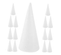 ARTSEWPLY 20pcs White Polystyrene Foam Cones for Craft Projects DIY Christmas Tree Decorations Holiday Table Centerpieces Safe Solid Foam Shapes for Seasonal Floral Arrangements and Group