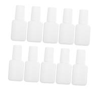 ARTSEWPLY 22pcs Empty Nail Base Bottles 10ml White Refillable Travel Top Coat Containers for Nail Gel, Cuticle Oil Jars, Professional Manicure Supplies
