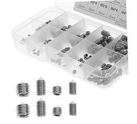 ARTSEWPLY 250pcs Stainless Steel Machine Screws Kit Pointed Allen Socket for Door Handles Faucets Light Fixtures Knobs Repair Thread in Clear Storage Box
