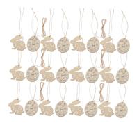 ARTSEWPLY 25pcs Unfinished Wooden Bunny Cutouts DIY Easter Crafts Wood Chips for Painting Spring Holiday Decorations Home Party DIY Handicrafts