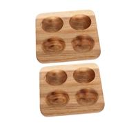 ARTSEWPLY 2pcs Acacia Wood Egg Holder Tray for Refrigerator Kitchen Countertop Organizer with Secure Groove Design Preventing Rolling Easy to Clean Space-saving Egg Storage Container