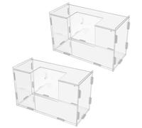 ARTSEWPLY 2pcs Acrylic Hay Dispenser for Rabbits and Guinea Pigs, Large Capacity Bunny Feeding Rack with Built-in Feed Groove, Wear-resistant Pet Supply for Small Animal Hay Storage