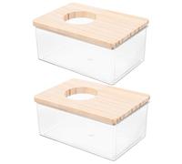 ARTSEWPLY 2pcs Acrylic Small Hamster Sand Bath Box and Bathtub Delicate Household Hamster Bathroom Accessory for Golden 15.5×10×7cm Daily Reusable Bathing
