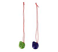 ARTSEWPLY 2pcs Alto C Ceramic Ocarina Mini Musical Instruments for Beginners Hand Painted with Included Music Score and Lanyard Cute Design for Easy Play Random Color