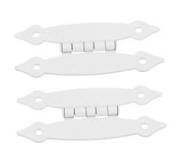 ARTSEWPLY 2pcs Antique Iron Butterfly Cabinet Hinges Vintage Decorative Flush Mount for Wooden Boxes Cupboards Toolboxes White Finish