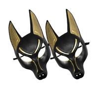 ARTSEWPLY 2pcs Anubis Costume Masks Lightweight Adjustable Elastic Strap Egyptian Cosplay Party Accessories Reusable Halloween Masquerade Props for Men and Boys
