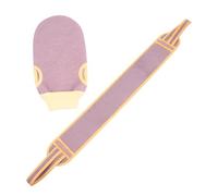 ARTSEWPLY 2pcs Back Scrubber and Exfoliating Bath Glove Set, Long Textured Body Scrubber with Back Strap, Purple Coffee Color for Household Bath and Shower Use