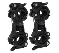 ARTSEWPLY 2pcs Bicycle Handlebar Clamp Bracket with Quick Release Dual Hole Flashlight Mount Stand Lightweight Bike Torch Clip for Scooters Wheelchairs Black