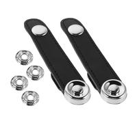 ARTSEWPLY 2Pcs Black Artificial Leather Accordion Bellows Buckle Straps with Secure Buckles Hole Spacing Replacement Parts for Enhanced Stability Suitable for Various Accordion Models