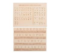 ARTSEWPLY 2pcs Braille Alphabet Boards for Blind People, Wooden Learning Tool with Raised Dots Letters and Numbers, Lightweight and Sturdy Construction Portable Educational Aid for Visual