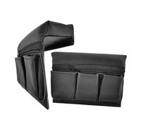 ARTSEWPLY 2pcs Car Window Storage Boxes PU Armrest Pads with Pocket Spacious Auto Cushion Organizer for Trunk Car Door Side Storage Bag Black