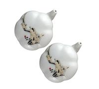 ARTSEWPLY 2pcs Ceramic Calligraphy Water Dropper for Ink Grinding Hand Painted Plum Blossom Design Water Container for Chinese Ink Painting and Art Supplies Calligraphy Beginners and Chinese
