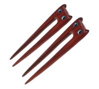 ARTSEWPLY 2pcs Cute Cat Shape Wooden Hair Pins Ancient Style Chinese Hair Stick for Women