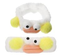 ARTSEWPLY 2pcs Cute Plush Skincare Headbands for Women - Funny Animal Eye Design Facial Hairbands for Makeup, Washing Face, Spa and Shower Use - Soft Comfortable Hair Accessories for Teens