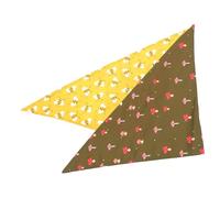 ARTSEWPLY 2pcs Dog Bandana for Party with Bee Mushroom Prints Lightweight Polyester Triangular Neck Scarf for Puppies and Dogs Breathable Stylish Pet Saliva Towel Outdoor Visibility Enhancer