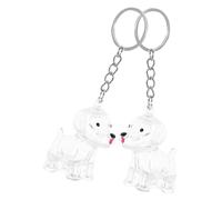 ARTSEWPLY 2pcs Dog Hair Keepsake Box with Transparent Case and Keychain Portable Pet Memorial Charm for Ashes Stylish Bag Accessory to Preserve Precious Memories
