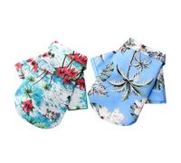 ARTSEWPLY 2pcs Dog Hawaiian Shirts Set with Decorative Pineapple Coconut Tree Prints, Lake Blue Sky Blue XXL, Summer Pet Clothes for Dogs and Cats