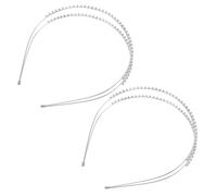ARTSEWPLY 2pcs Double Layer Rhinestone Headbands Wedding Elegant Princess Crowns Women Sparkly Hair Accessories for Wedding Guest