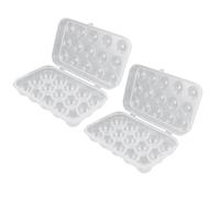 ARTSEWPLY 2Pcs Egg Storage Container with Lid 15-Compartment Plastic Egg Holder Tray for Refrigerator Protective Stackable Carrier Box for Fridge Organization