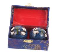 ARTSEWPLY 2pcs Enamel Baoding Balls Hand Exercise Tool for Grip Training with Panda Design Precision Solid Bearing Hand Strengthening Massage Spheres in Brocade Box for Office Fitness