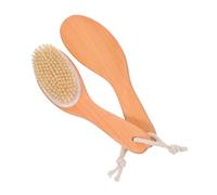 ARTSEWPLY 2pcs Ergonomic Body Scrubber Soft Bristles for Deep Cleansing Natural Wooden Handle Bath Brush for Men and Women for Exfoliating and Promoting Circulation