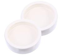 ARTSEWPLY 2pcs Escape Reptile Water and Food Bowls Large Ceramic Crawling Pet Feeder Stable Non Slip Dish for Geckos Lizards Turtles Snakes