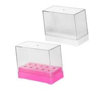 ARTSEWPLY 2pcs Female Manicure Drill Bit Storage Box High-grade Material Nail Polisher Organizer with Rectangular Design Practical Grinding Head Finishing Case for Salon and Home Use