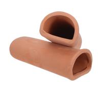 ARTSEWPLY 2pcs Fish Breeding Clay Pot Ceramic Aquarium Cave Small Safe Environment Natural Terracotta Material Shrimp Cichlids Home Aquariums Hideout