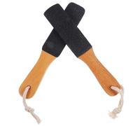 ARTSEWPLY 2pcs Foot Files Wooden Handle Dual-Sided Exfoliating Callus Remover for Foot Care Ergonomic Design for Comfortable Grip for Dead Skin Removal