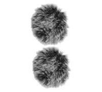 ARTSEWPLY 2PCS Furry Microphone Windscreen Cover for Lapel Mic Noise Reducing Plush Mic Muff with Soft Material Fit for Recording Presentation and Live Streaming