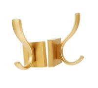 ARTSEWPLY 2pcs Gold Wall Hanging Hooks No-Drill Alloy Towel and Coat Hangers for Bathroom Bedroom Kitchen Space-Saving Wall Mount Organizers with Stylish European Design
