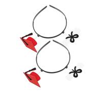 ARTSEWPLY 2pcs Graduation Season Bachelor Hat Bow Headband Elegant Bowknot for Ceremony Party