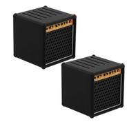 ARTSEWPLY 2Pcs Guitar Pick Holder Case Black 3D Printed Plectrum Storage Box with Speaker Amplifier Design Compact Guitar Picks Organizer