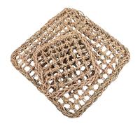 ARTSEWPLY 2pcs Handmade Woven Rabbit Grass Mat Natural Chew and Activity Protector for Guinea Pigs Chinchillas Hamsters Foot and Ground Pad for Small Pets Dental Health and Cage Comfort