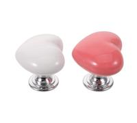 ARTSEWPLY 2pcs Heart Shape Car Ignition Start Button Covers, Push to Start Protective Caps, Pink and White Decorative Car Starter Accessories for Automotive Interior