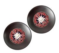 ARTSEWPLY 2pcs Heat Resistant Bakelite Tea Coasters Enamel Color Vintage Style Mug Mats Cup Placemats for Tea Ceremony and Home Use