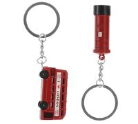 ARTSEWPLY 2pcs London Souvenirs Keychain British Iconic Red Bus and Postbox Alloy Pendant Stylish Bag Charm for Adults