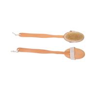 ARTSEWPLY 2PCS Long-handled Pet Bath Grooming Brush with Natural Pig Bristles Detachable Handle for Dog Cat Massage and Shedding Bathing Tool