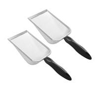 ARTSEWPLY 2pcs Metal Cat Litter Scoop with 2mm Mesh Sifter, Small Poop Shovel for Pet Waste, Black Handle, Sturdy Sifting Shovel for Home and Pet Care