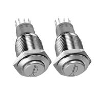 ARTSEWPLY 2pcs Metal Momentary Push Button Switch for Car Truck Self-reset Horn Controller Power Pressure Switch Industrial Automotive Modification