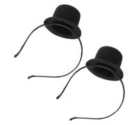 ARTSEWPLY 2pcs Mini Bowler Hat for Adults Carnival Headpiece Steampunk Top Hats Headband for Halloween Holiday Party Dress up Accessories