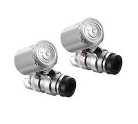 ARTSEWPLY 2Pcs Mini Jewelry Loupe Pocket Microscope with LED Light Portable Detector for Collectors Coin Gemstone Inspection and Hobby Use