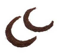ARTSEWPLY 2PCS Moon Shape Rattan Wreaths Vine Branch Twig Frames for DIY Seasonal Garland Decorations Front Door Wall Hanging Christmas Party Supplies