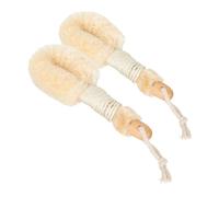 ARTSEWPLY 2pcs Natural Sisal Bath Brush Exfoliating Body Scrubber for Shower Dry Brushing Ergonomic Handle Large for Cleaning and Skin Exfoliation
