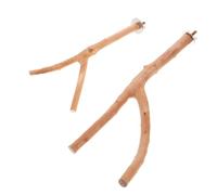 ARTSEWPLY 2pcs Natural Wood Bird Cage Perch Stand Poles for Pet Birds Multi Branch Parrot and Songbird Standing Branches for Cage Enrichment and Claw Maintenance