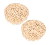 ARTSEWPLY 2Pcs Oval Sisal Bathing Balls Body Scrubbers for Deep Pore Cleaning Durable Natural Hemp Sponges with Rich Production Beige Bath Body Wipes for Skin Exfoliation and Daily Use