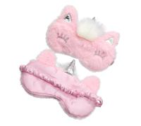 ARTSEWPLY 2Pcs Plush Sleep Masks for Women Soft Light Blocking Eye Covers with Elastic Bands for Comfortable Night Sleep Travel Flights and Stress Relief